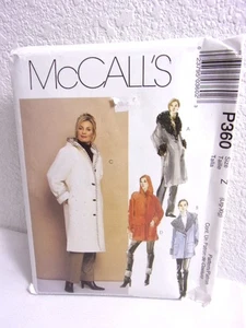 Cappotto McCall's modello #P360 Misses foderato cappotti in 2 lunghezze, taglia L e XL non tagliato FF - Foto 1 di 5