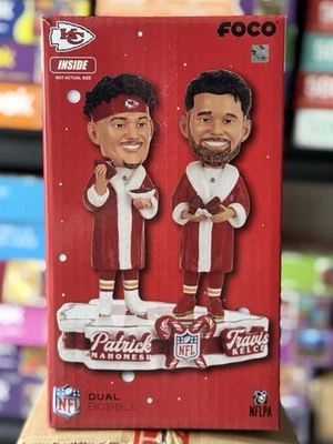 Patrick Mahomes & Travis Kelce Kansas City Chiefs Mini Holiday двойная качающаяся голова - Изображение 1 из 4