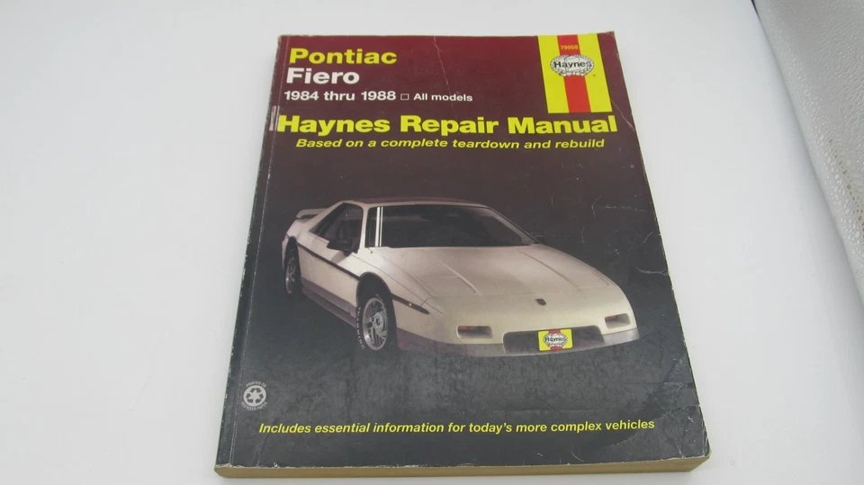 Haynes Pontiac Fiero Manual 1984-1988 Todos los Modelos A9 Foto 1 de 1