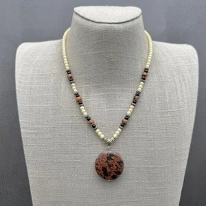 Napier Necklace Pendant Statement Jasper Stone Beaded Jewelry 18in Womens Gift - Picture 1 of 8