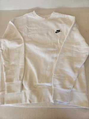 Nike Sportswear Club Fleece White/Black BV2662-100 Men's Crew Size Medium NWT - Image 1 of 4