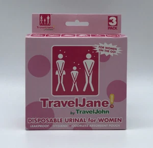 TravelJohn Disposable Urinal Packs for Women, Pink - Picture 1 of 4