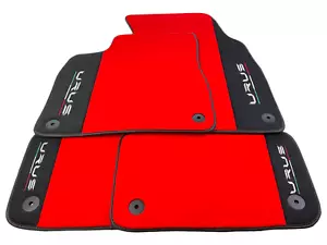 Red Floor Mats For Lamborghini Urus 2018-2024 With Alcantara Leather - Picture 1 of 24