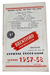 Programa de fútbol americano Brentford v Brighton & Hove Albion 28/4/57 - Imagen 1 de 5