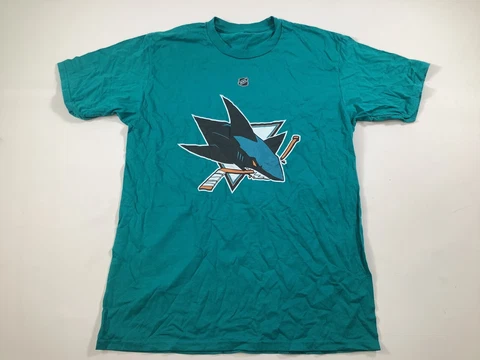 Mens NHL Turquoise Short Sleeve San Jose Sharks Medium NEW! Cover