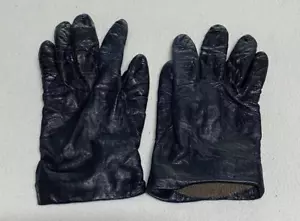 Fownes Women's Vintage Black Leather Gloves With Cashmere Lining Size 8 1/2 - Picture 1 of 9