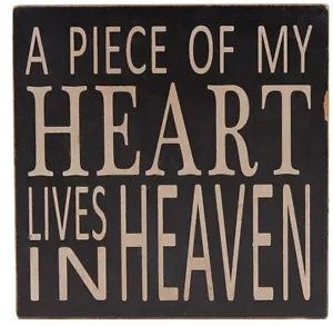 Decoration Wooden Wall Decor Sign(A Piece Of My Heart Lives In Heaven Home Decor - Picture 1 of 10