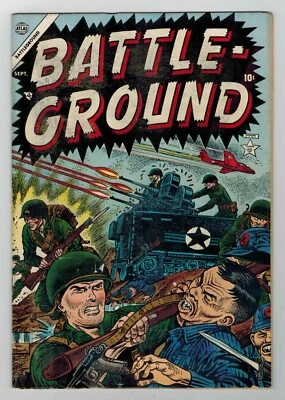 BATTLE GROUND # 1 - (ATLAS 1954) -  HARD TO FIND - SOLID COPY - VG/FN 5.0 - Image 1 of 4