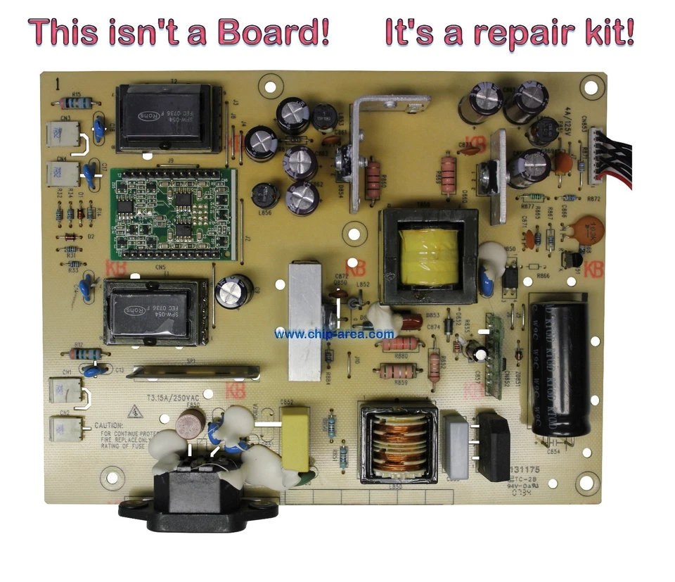 Repair Kit Capacitors For Lenovo IBM L194wD Power Supply Board ILPI-053 Rev:B A - Image 1 of 1