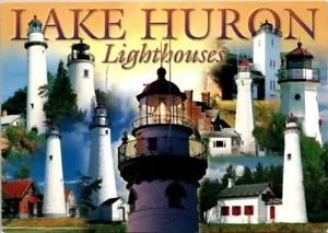 Postcard Lake Huron Lighthouses Multiview 6x4 - Picture 1 of 2
