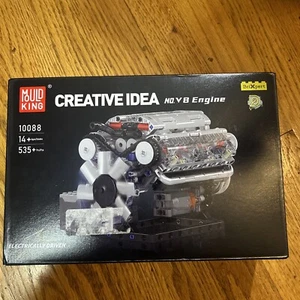 Mould King 10088 V-Type 8-Cylinder Engine Vehicle Motor Building Block Toy - Picture 1 of 4