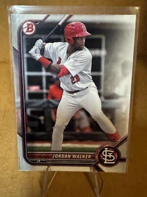 2022 Bowman Jordan Walker #BP-20 BASEBALL CARD St. Louis Cardinals - Image 1 of 2