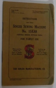 Original 15 K 88 - 15K88 Sewing Machine Instructions Manual Booklet - Picture 1 of 11