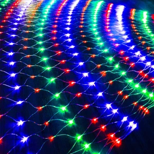 200 LED Fairy String Net Mesh Curtain Lights Wedding Party Waterproof Decor Lamp - Picture 1 of 12