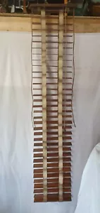 Antique Wooden Slatted Venetian Window Blinds Drop = 69.5" Width = 14" (C) - Picture 1 of 12