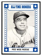 1980 TCMA All Time Dodgers 3 Pee Wee Reese Brooklyn MLB baseball card