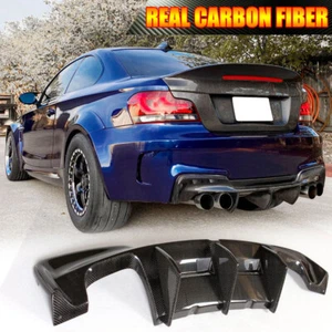 for BMW E82 1M Base Coupe 2011-2016 Real Carbon Rear Bumper Diffuser Lip Spoiler - Picture 1 of 16