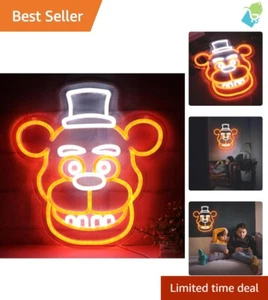 FNAF Freddy LED Neon Wall Light - Unique 5V Decor for Bedrooms & Offices - Picture 1 of 7