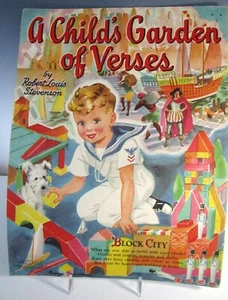 1942 A CHILD'S GARDEN OF VERSES  Stevenson Merrill XL Linen Book AS IS NO COVER - Bild 1 von 8