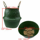 Foldable Seagrass Woven Basket Pure Colours Home Decor Flower Pot Handles 0BHyDw