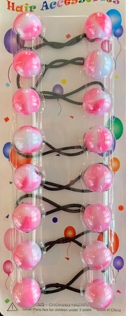 Pink and White Tie-Dye18mm Ponytail Holder, Hair Tie, Ballies/Knockers - Image 1 of 1