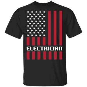 Electrician American Flag USA T-Shirt - Picture 1 of 6