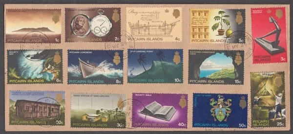 PITCAIRN IS 1969 DEFIN SET (x14) TO 50c. ON COVER (ID:175/D64858) - Image 1 of 1