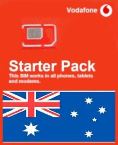 NEW, AUSTRALIAN, VODAFONE, Prepaid, Trio sized SIM card for AUSTRALIA.