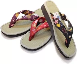 Japanese tatami igusa sandals for women indoor slippers outside wear OK L size - Picture 1 of 5
