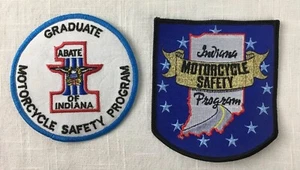 Vintage New Lot Of 2 Indiana Motorcycle Safty Patches - ABATE 4" & Program 4.5" - Picture 1 of 5