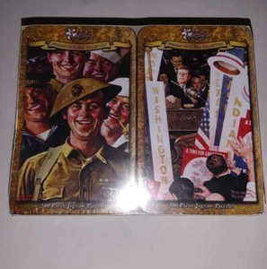 Norman Rockwell Set of 4 Puzzle Tins 500 Pieces Factory Sealed - Picture 1 of 6