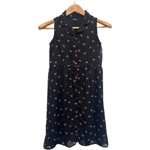 Vestido Camisa Ruby Rox Cat Transparente Sin Mangas Abotonada Forrado Negro Niña’s Talla 16 - Imagen 1 de 15