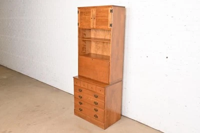 Secretario del frente Ethan Allen Early American Solid Maple and Birch Drop Foto 1 de 4