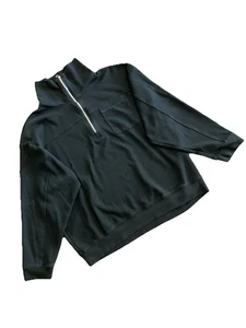 Nap Loungewear Half Quarter Zip Oversized Sweatshirt Schwarz Damen Unisex Gr. M - Bild 1 von 8