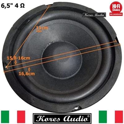 Kores Audio K-R6S/4 Woofer 6,5 Pollici 16,5/17 Cm Sospensione Morbida 250W 4 Ohm - Immagine 1 di 4