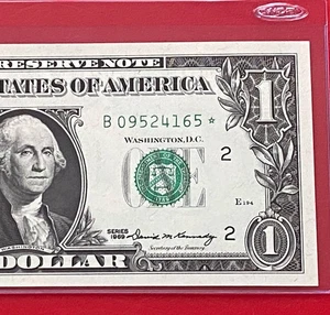 1969 STAR  NOTE $1 DOLLAR BILL ( New York B ) UNCIRCULATED - Picture 1 of 3