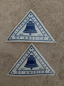 Telephone Pioneers of America Triangle Stickers Set of 2 - Picture 1 of 1
