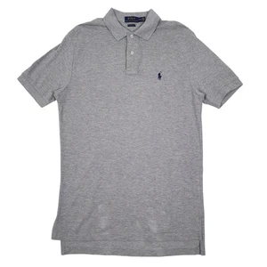POLO RALPH LAUREN Grey Polo Shirt Short Sleeve Cotton Mens M - Picture 1 of 5