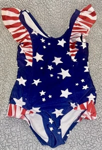 4th Of July Cat & Jack Target Girls Swimsuit FLAG PATRIOTIC Size 4 - Picture 1 of 4