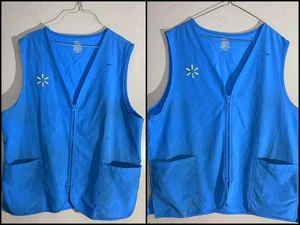 Lot of 2 Walmart Associate Vest Blue Womens  Large  Zip Uniform - Stains - Picture 1 of 13