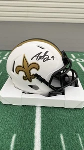 Drew Brees Autographed/ Signed New Orleans Saints Lunar Mini Helmet w/ Beckett - Picture 1 of 3