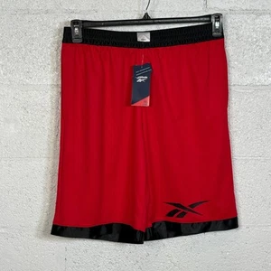 Reebok Men's 11" Regular-Fit Logo-Print Mesh Basketball Shorts Red/black L - Picture 1 of 6