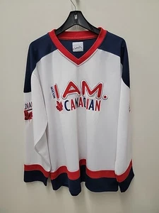 VINTAGE MOLSON "I AM CANADIAN" HOCKEY JERSEY WHITE  - Picture 1 of 10