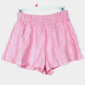 NEU Anthropologie The Somerset Leinenshorts rosa gesmokte Taille hoch geschnitten Gr. XS - Bild 1 von 10