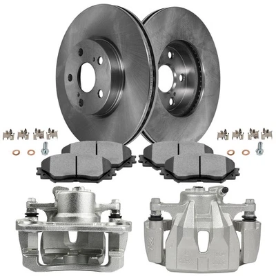 Par de pinzas de freno delanteras rotores y pastillas de cerámica para 09-14 TOYOTA MATRIX 1,8 L Foto 1 de 4