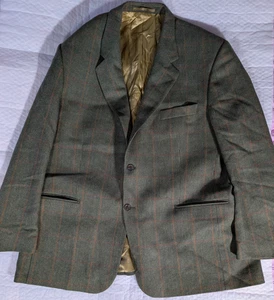 Wellington Executive Pure New Wool Tweed Jacket 42R Scottish Cheviot Green Check - Picture 1 of 7