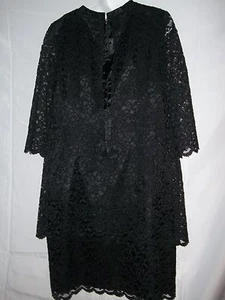Ladies Size M Black Lacy Vintage Dress Angel Sleeves Homemade  - Picture 1 of 5