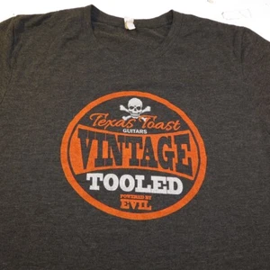 TEXAS TOAST GUITARS VINTAGE TOOLED Guitar TEE T SHIRT Mens S Powered By Evil - Picture 1 of 2