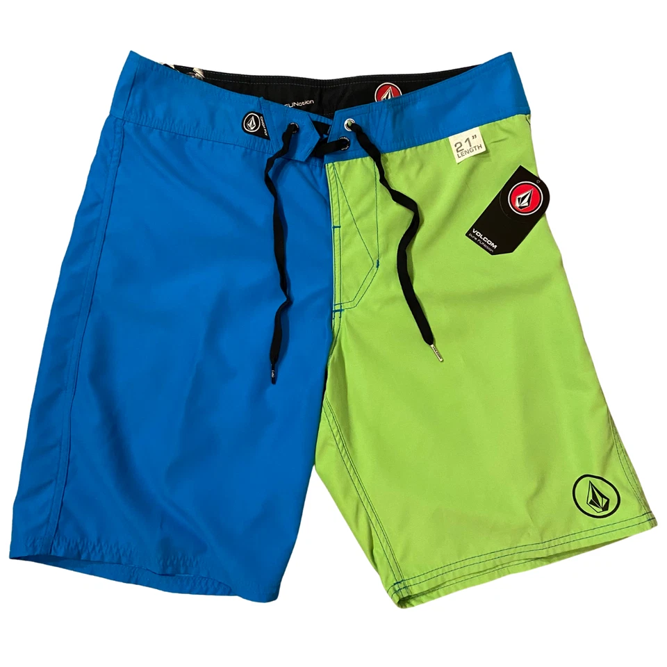Size 32 Volcom 38er Board Shorts - Blue / Green - Image 1 of 1