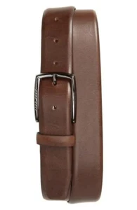 Hugo Boss Italian-Leather Belt with Polished Gunmetal Buckle CELIE - Picture 1 of 5